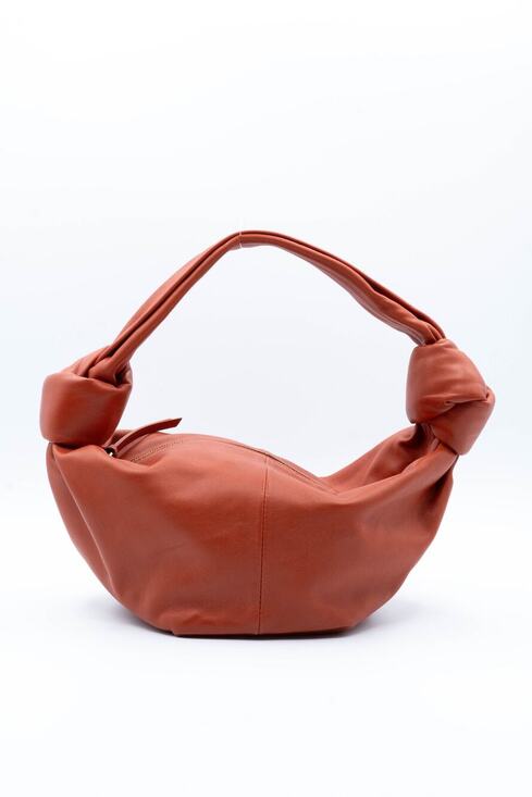 Bottega Veneta Handbags - Bottega Veneta Calfskin Mini Double Knot Bag Orange